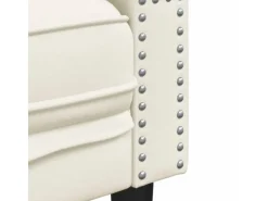 vidaXL Chesterfield-Sofa mit Nackenrollen 3-Sitzer Creme Samt 2157823