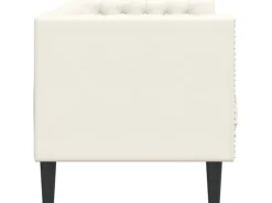 vidaXL Chesterfield-Sofa mit Nackenrollen 3-Sitzer Creme Samt 2157823