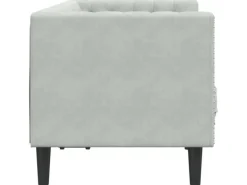 vidaXL Chesterfield-Sofa mit Nackenrollen 2-Sitzer Hellgrau Samt 2144770