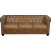 vidaXL Chesterfield-Sofa 3-Sitzer Kunstleder Braun