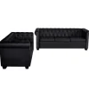 vidaXL Chesterfield-Sofas 2-Sitzer und 3-Sitzer Kunstleder Schwarz