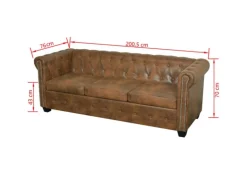 vidaXL Chesterfield-Sofas 2-Sitzer und 3-Sitzer Braun