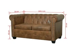 vidaXL Chesterfield-Sofas 2-Sitzer und 3-Sitzer Braun