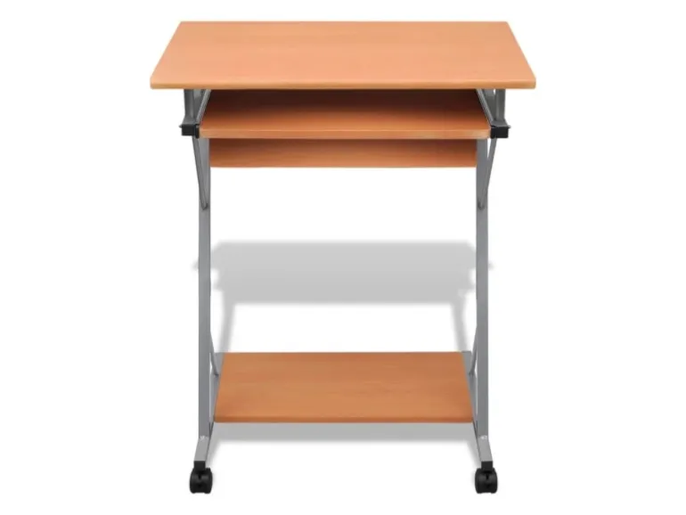 vidaXL Computertisch Computerwagen PC Tisch Bürotisch Laptop auf Rollen Braun 20052