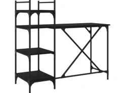 vidaXL Computertisch mit Regal Schwarz 120x47x109 cm 836213