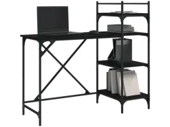 vidaXL Computertisch mit Regal Schwarz 120x47x109 cm 836213