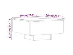 vidaXL Couchtisch Schwarz 60x60x31,5 cm Holzwerkstoff