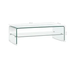 vidaXL Couchtisch Transparent 98×45×31 cm Hartglas 284745
