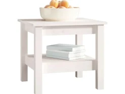 vidaXL Couchtisch Weiß 45x45x40 cm Massivholz Kiefer 814265