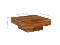 vidaXL Couchtisch 80x80x30 cm Massivholz Akazie 246250