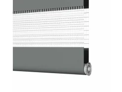 vidaXL Doppelrollo Dunkelgrau 85x200 cm Stoffbreite 80,9 cm Polyester 4014154