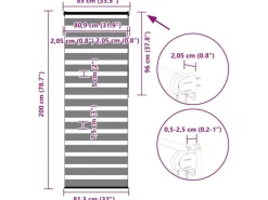 vidaXL Doppelrollo Dunkelgrau 85x200 cm Stoffbreite 80,9 cm Polyester 4014154