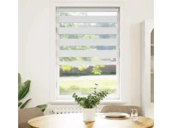vidaXL Doppelrollo Weiß 90x100 cm Stoffbreite 85,9 cm Polyester 4014727