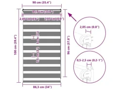 vidaXL Doppelrollo Weiß 90x100 cm Stoffbreite 85,9 cm Polyester 4014727