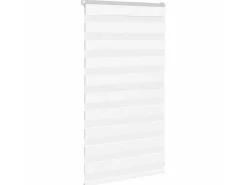 vidaXL Doppelrollo Weiß 90x100 cm Stoffbreite 85,9 cm Polyester 4014727