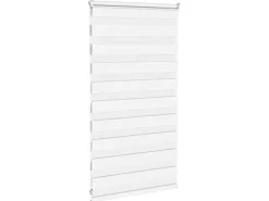 vidaXL Doppelrollo Weiß 90x100 cm Stoffbreite 85,9 cm Polyester 4014727