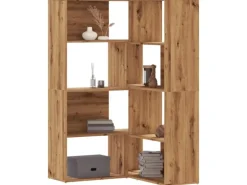 vidaXL Eck-Bücherregal 4 Etagen Artisan-Eiche 85x85x140 Holzwerkstoff