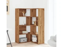 vidaXL Eck-Bücherregal 4 Etagen Artisan-Eiche 85x85x140 Holzwerkstoff