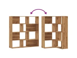 vidaXL Eck-Bücherregal 4 Etagen Artisan-Eiche 85x85x140 Holzwerkstoff