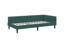 vidaXL Eckbettgestell mit Kopfteil Dunkelgrün 80 x 200 cm Stoff 42016136