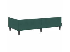vidaXL Eckbettgestell mit Kopfteil Dunkelgrün 80 x 200 cm Stoff 42016136