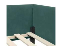 vidaXL Eckbettgestell mit Kopfteil Dunkelgrün 80 x 200 cm Stoff 42016136