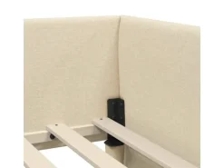 vidaXL Eckbettgestell mit Kopfteil Creme 80 x 200 cm Stoff 42016033