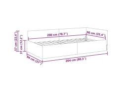 vidaXL Eckbettgestell mit Kopfteil Weinrot 90 x 200 cm Stoff 42016046