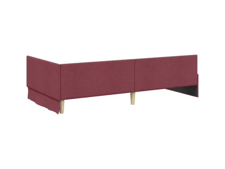 vidaXL Eckbettgestell mit Kopfteil Weinrot 90 x 200 cm Stoff 42016046