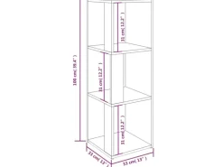 vidaXL Eckregal Betongrau 33x33x100 cm Holzwerkstoff