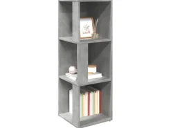 vidaXL Eckregal Betongrau 33x33x100 cm Holzwerkstoff