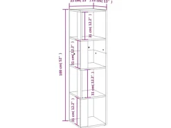 vidaXL Eckregal Grau Sonoma 33x33x132 cm Holzwerkstoff