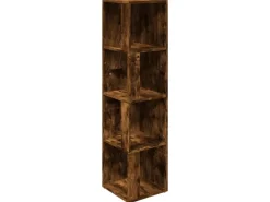 vidaXL Eckregal Räuchereiche 33x33x132 cm Holzwerkstoff