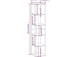 vidaXL Eckregal Sonoma-Eiche 33x33x164,5 cm Holzwerkstoff