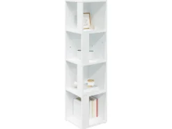 vidaXL Eckregal Weiß 33x33x132 cm Holzwerkstoff