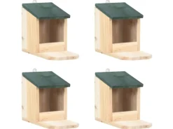 vidaXL Eichhörnchen Futterhäuser 4 Stk. Tannenholz