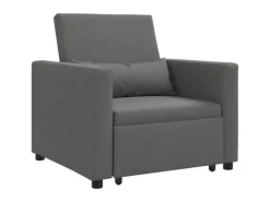 vidaXL Einzel-Schlafsofa mit Rädern Dunkelgrau 90 x 165 x 87 cm Stoff 42002685
