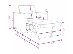 vidaXL Einzel-Schlafsofa mit Rädern Dunkelgrau 90 x 165 x 87 cm Stoff 42002685