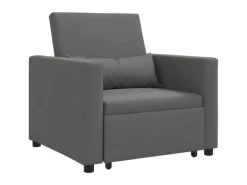 vidaXL Einzel-Schlafsofa mit Rädern Dunkelgrau 90 x 165 x 87 cm Stoff 42002685