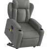 vidaXL Elektrischer Massagesessel mit Aufstehhilfe Dunkelgrau Stoff Modell 6