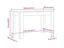 vidaXL Esstisch Weiß 120x60x76 cm Holzwerkstoff 800432