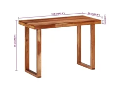 vidaXL Esstisch 110x50x76 cm Massivholz Akazie