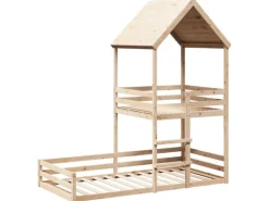 vidaXL Etagenbett mit Dach 80x200 cm Massivholz Kiefer2012220