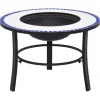 vidaXl Feuerstelle Mosaik Keramik Blau und Weiß 68 cm