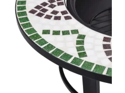 vidaXL Feuerstelle Mosaik Keramik Grün 68 cm