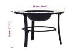 vidaXL Feuerstelle Mosaik Keramik Grün 68 cm