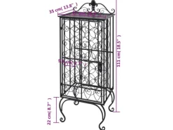 vidaXL Flaschenregal für 28 Flaschen Metall 47 x 35 x 111 cm