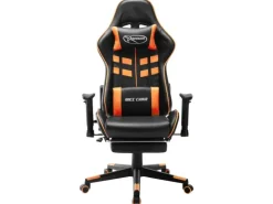 vidaXL Gaming-Stuhl mit Fußstütze Schwarz und Orange Kunstleder Modell 1