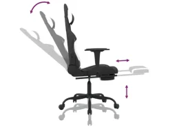 vidaXL Gaming-Stuhl mit Fußstütze Schwarz und Weiß Stoff Modell 1