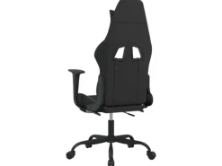 vidaXL Gaming-Stuhl mit Fußstütze Schwarz und Weiß Stoff Modell 1